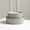Stone Lain Haven Stoneware 12-Piece Dinnerware Set, Grey - Plates