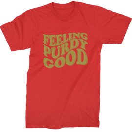 Mens Feeling Purdy Good T-Shirt Medium Red