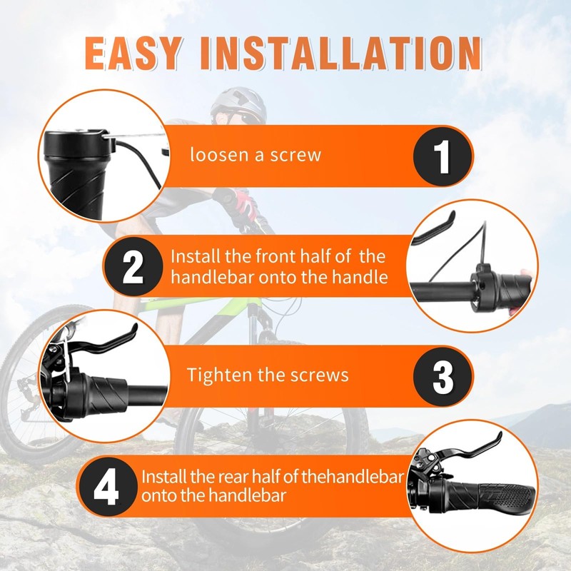 VTORFUN Ebike Half Twist Throttle, FT76X Electric Bicycle Right Handle,