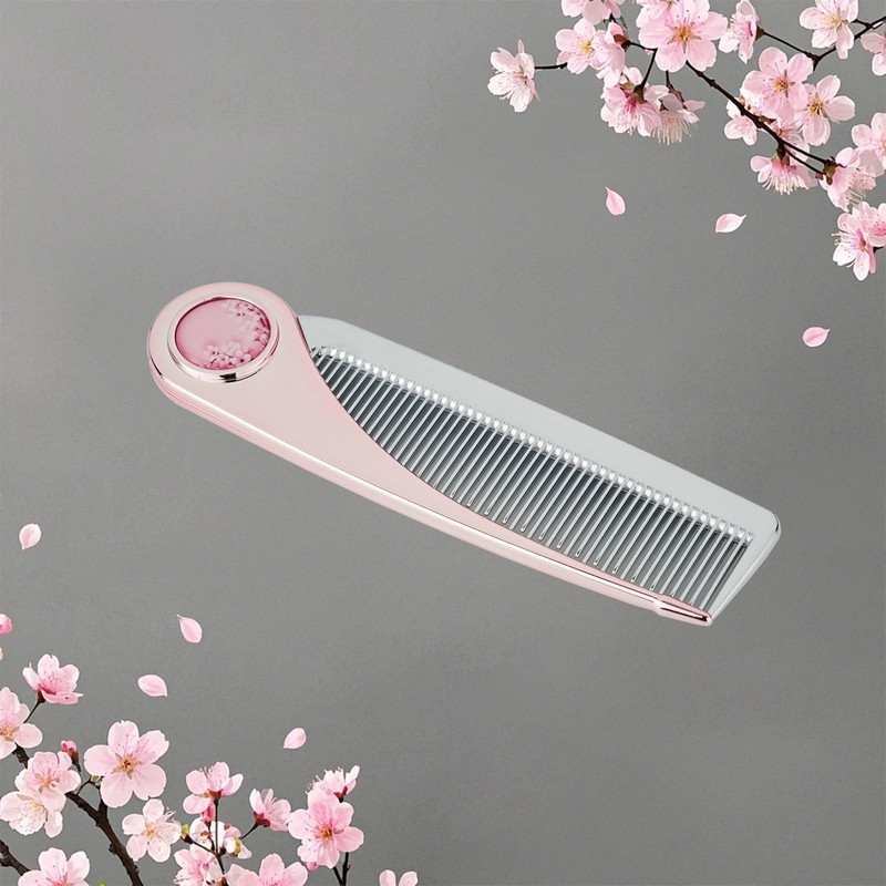 LumiVive Rose Gold Cherry Blossom Design Hair Comb | Anti-Static