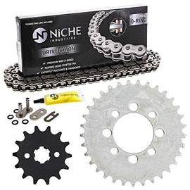 NICHE Drive Sprocket Chain Combo for Kawasaki KLX110 Suzuki DRZ110 Front 14 Rear 33 Tooth 420V O-Ring 86 Links