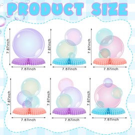 Weekgrat 10 Pcs Bubble Centerpieces Under The Sea Party Honeycomb Decorations Mermaid Birthday Table Decorations for Ocean Beach Mermaid Theme Birthday Party Decoration