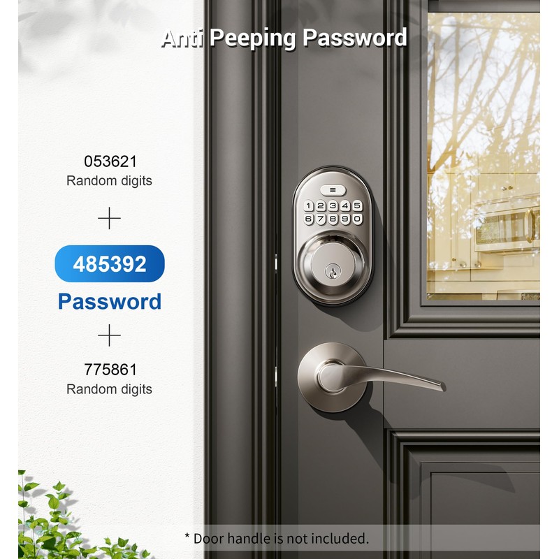 Veise Keyless Entry Door Lock, Electronic Keypad Deadbolt, Keyed Entry,