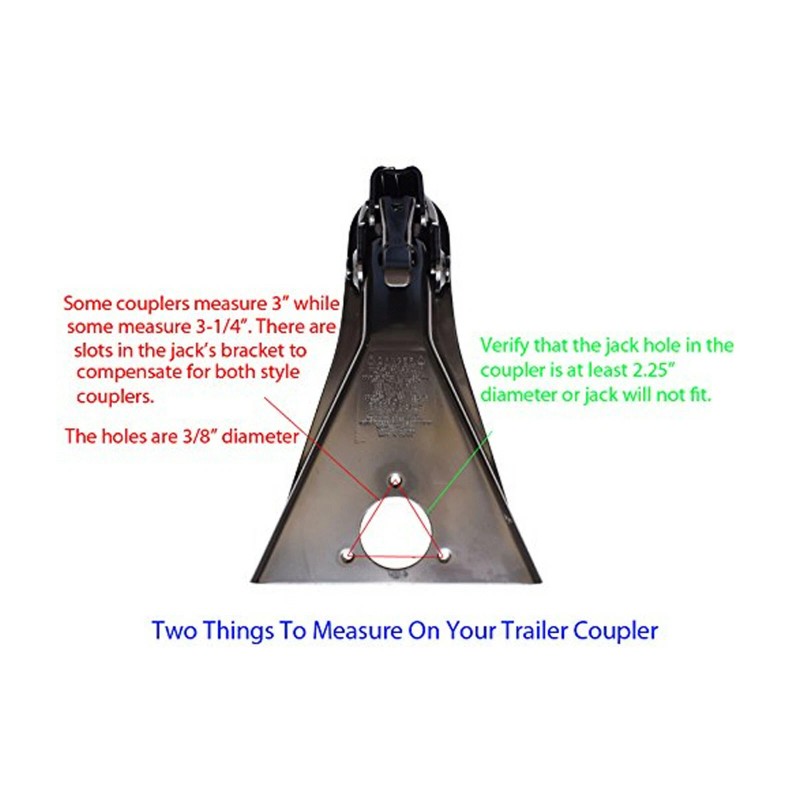 Ram A-Frame Trailer Tongue Jack with Foot and Mounting Hardware