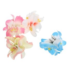 Vaguelly 4PCS Hawaiian Themed Floral Hair Clips with Alligator Grip Vibrant Tropical Colors Lightweight Summer Accessories for Women for Beach Weddings Vacations and Festivals