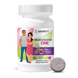 BariatricPal Multivitamin ONE 1 per Day! Bariatric Multivitamin Chewable with 45mg Iron - Mixed Berry (30 Count)