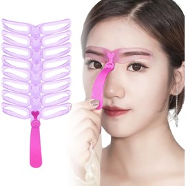 ZMBRIAF Eyebrow Template 8 Pcs Eyebrow Stencil Eyebrow Ruler Eyebrow Stencil Brush Eyebrow Writing Eyebrow Eyebrow Template Women's Eyebrow Makeup Tool Makeup Beauty Eyebrow Symmetry Easy Clean Makeup