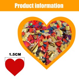 50g Multicolor Metallic Shiny Heart Confetti-Table Confetti for Party Wedding Decoration(Φ1.5cm)