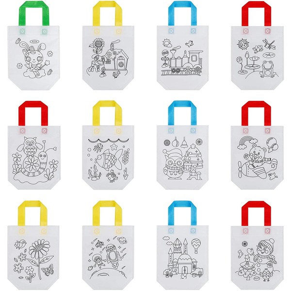 Fabric Bag Set DIY Graffiti Bags 6 Pieces 12 Patterns