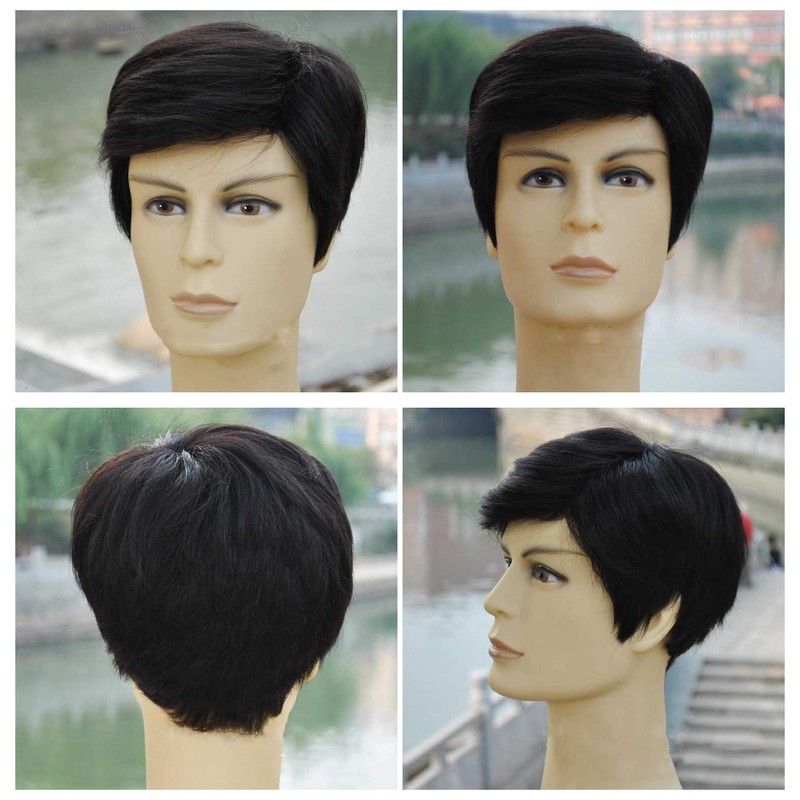 Feibin Popular Men's Wig, 100% Human Hair, For Middle and