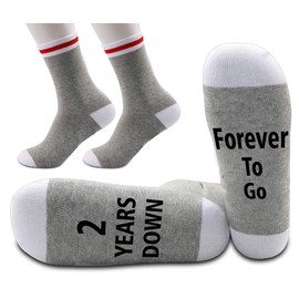 LissiArt97 2 Years Down Forever To Go Socks - Couples 2Nd Anniversary Socks - Wedding Anniversary Socks - Gifts For Couples