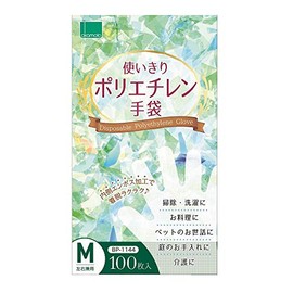 Okamoto Disposable Polyethylene Gloves, Left and Right Use, Medium, 100 Pieces