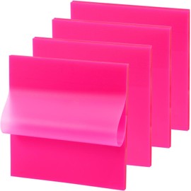 ONLYKXY Paquete de 4 notas adhesivas transparentes de 7,6 x 7,6 cm, pestañas autoadhesivas para libros, 200 hojas, marcadores de PET impermeables, bloc de notas adhesivas (rosa)