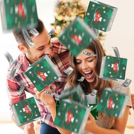 Funoio Surprise Gift Box Explosion Gift Box, Pop out Money Box for Cash Gift, Christmas Pop up Money Gift Box, Christmas Surprise Gift Box, Christmas Funoio Box (20 Pages)
