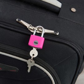 Yale - YE3B/25/112/1/P Standard Security 25mm Aluminium Padlock - Pink - Open Steel shackle - 3 keys