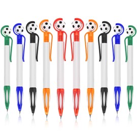 Cobee® Football Ballpoint Pens, 10 Pack Retractable Football Rollerball Pens 1.0mm Medium Tip Writing Pens Soft Grip Multicolor Pens for Students School Party Favors