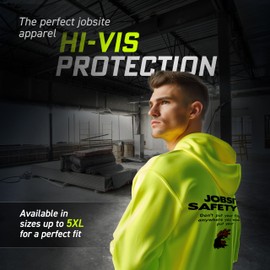 Armed American Supply Hi Vis, Hi Viz Jobsite Tip Cotton/Poly Blend Safety Hoodie for Work, Funny Hooded Sweatshirts for Men, Safety Yellow, Small