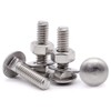 (6 sets) M10-1.5 x 50mm Stainless Steel Carriage Bolts Screws