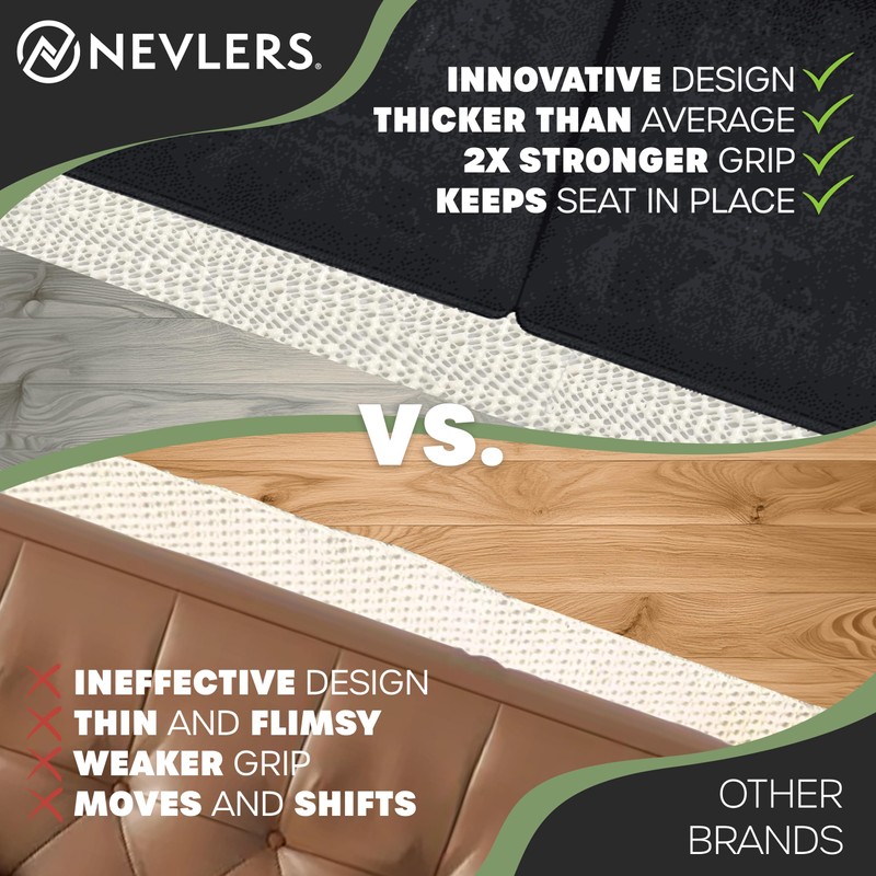 Nevlers 84"x22" White Couch Cushion Grip Pad | Durable PVC
