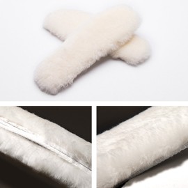 [2 Pair]Real Pure Sheepskin Luxury Insoles Sheepskin Lambswool Blended Shoe Insoles | Durable & Fluffy Perfect for Flat, Beige, [2-Pairs]Women US 7