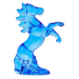 Arikyrist 4.33in. Crystal Blue Horse Gifts for Horse Lovers Men Women, Cool Glass Horse Collectible Figurine Paperweight on Birthday Christmas for Home Office Decor