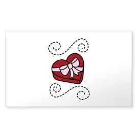 CafePress Heart Box of Chocolates Sticker Rectangle Bumper Sticker Car Decal