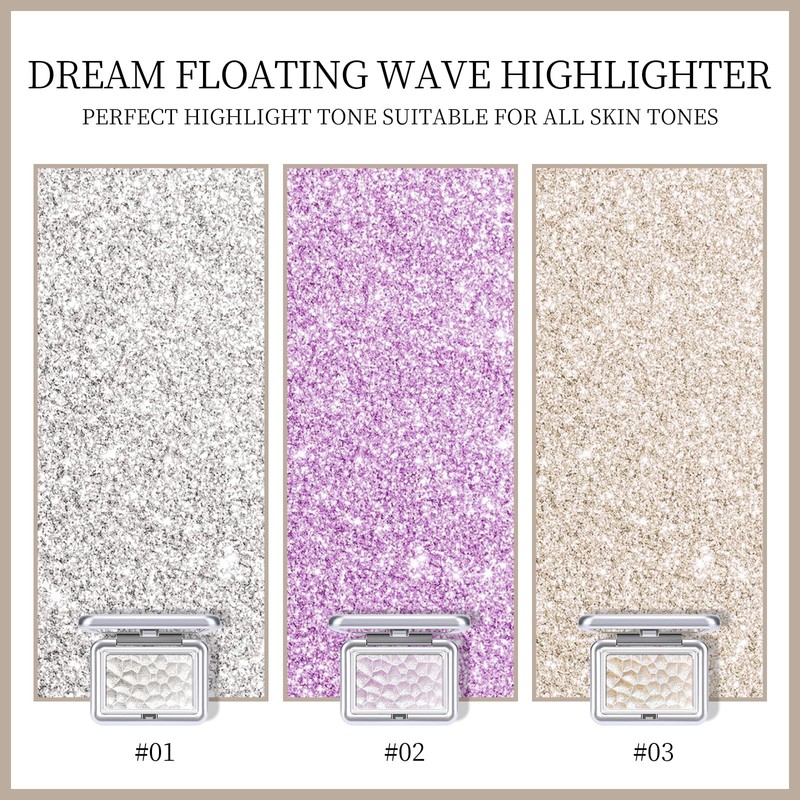 KYDA Highlighter Makeup Palette, Shimmer Highlighter Powder Makeup Palette, Diamond