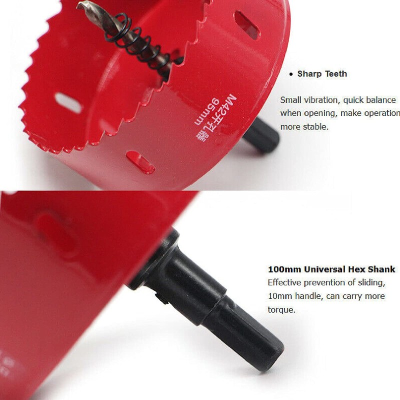 Boxonly Hole Saws Cutter M42 Bi-Metal 100mm Hole Saw Drill