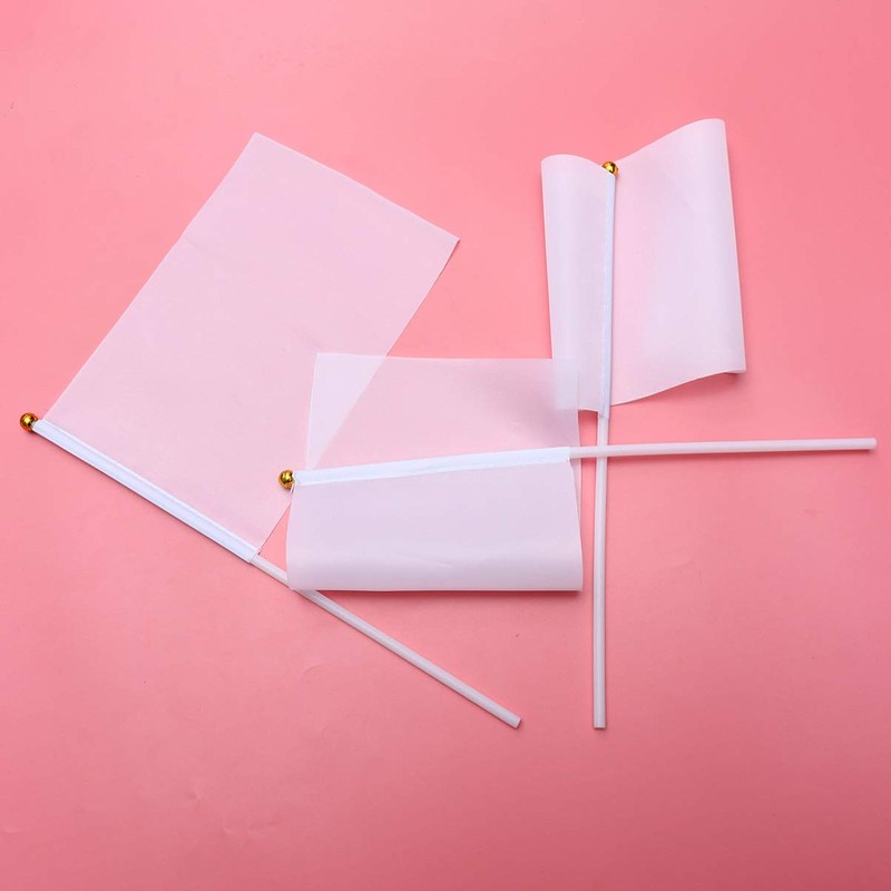 STOBOK Mini Hand Flag Plain DIY Hand Waving Flags Portable