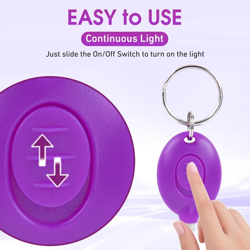 JWISLAND 8 Pack 395nm UV Mini LED Keychain Black Light