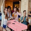 2pcs Red White Checkered Table Cloth Party, 137*274cm Plastic Table