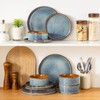 vancasso ONION Ceramic Plates and Bowls Sets, 12 Pieces Blue