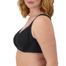 Bali Women's One Smooth U Posture Boost w/EverSmooth Back Underwire Bra, Black, 38D