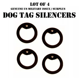 LOT of 4 DOG TAG TAGS SILENCERS GENUINE US MILITARY USGI NECKLACE EDGE PROTECTOR