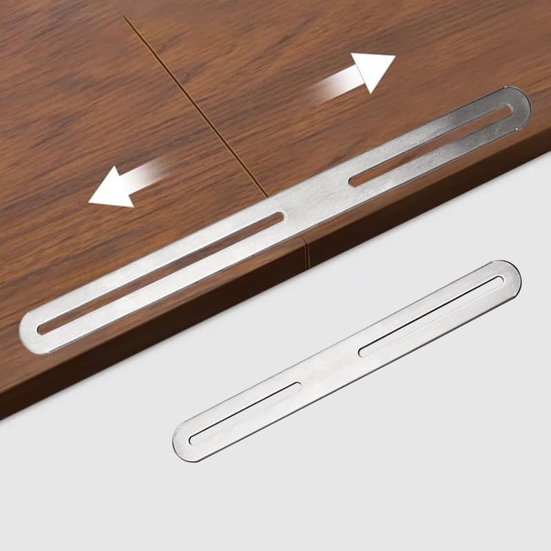 2Pcs Sliver Slotted Brace,Flat Straight Brace Brackets,Adjustable Corner Code,Stainless Steel
