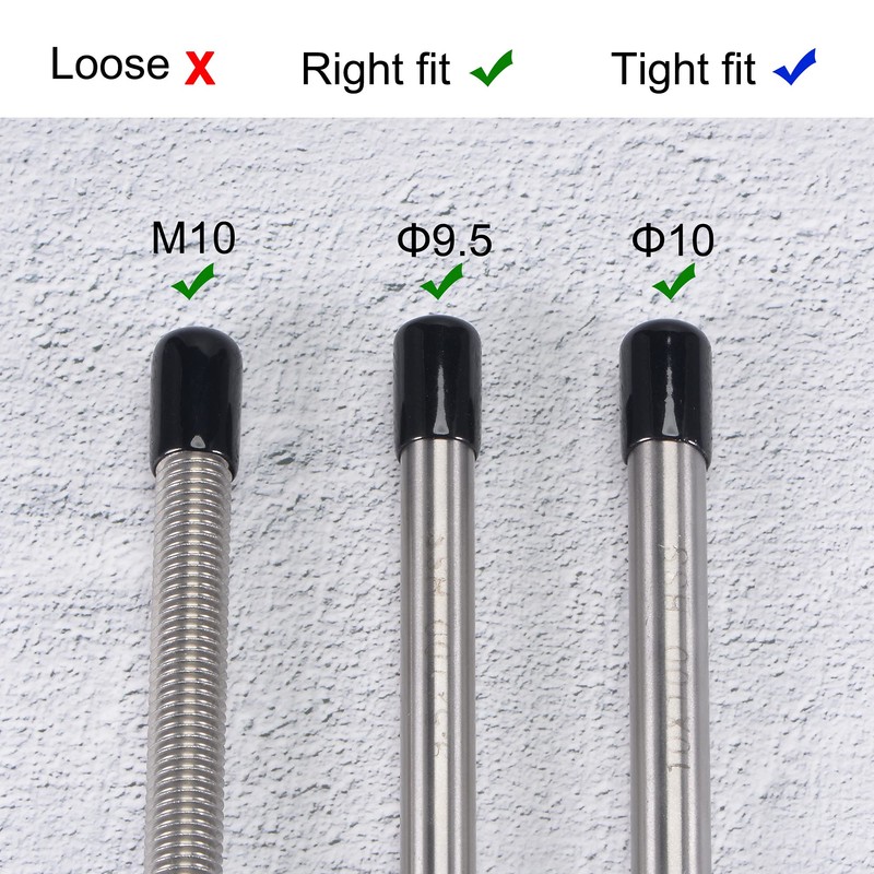 sourcing map 20pcs Rubber End Caps 10mm ID Vinyl Round