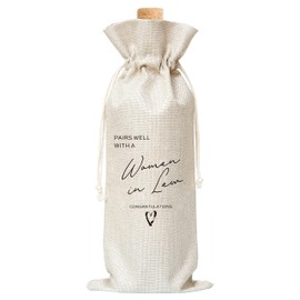 Lawyer Graduation Wine Gift Bag, Female Lawyer Graduation Gift Wine Bag for Woman In Law, J.D. Law School Graduation, Bar Exam Gift, Law Student, 1 Pc Burlap Wine Bottle Cover Bag (f20)