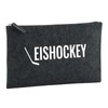 Huuraa Kulturbeutel Eishockey Hockey Geschenk 1 Liter Charcoal Filz Eishockey
