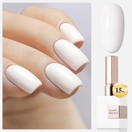 Double Rhythm 15ML Gel Polish Pure Sheer Same Color Same Bottle Soak Off Gel Polish Art Manicure Salon DIY at Home for Women (Warm White-A1477)