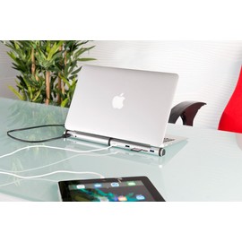 Xystec Port Replicator: 3-Way USB 3.0 Charging Hub & Docking Station, BC 1.2 Fast Charging Protocol (USB Hub with Charging Station, USB Hub & Docking Station)