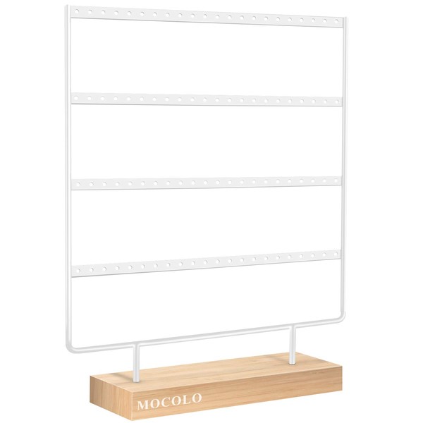 Earring Holder Stand, Earring Organizer Display Holder Stand for Hanging Earrings(88 Holes & 4 Layers) (White)