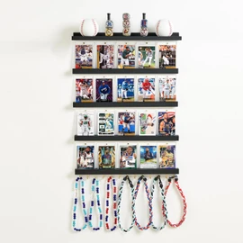 Pinzoveco Baseball Card Display Shelf Wall Mount 5 Tier