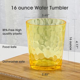 AKMQYM BPA-Free Plastic Tumblers 8 Pack (4x16oz+4×22oz) | Reusable Dishwasher Safe | Stackable Shatterproof Cups | Plastic Drinkware & Drinking Tumblers for Restaurant, Home, Party