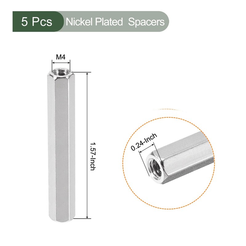 YOKIVE Pack of 5 M4 Spacers, Brass Hexagonal PCB Spacer