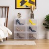 IRIS USA Stackable Shoe Display Box with Flip Up Door,