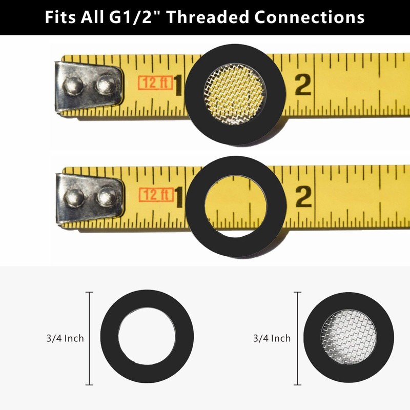 6 Pack Shower Filter Gasket + 6 Pack Rubber Washer,