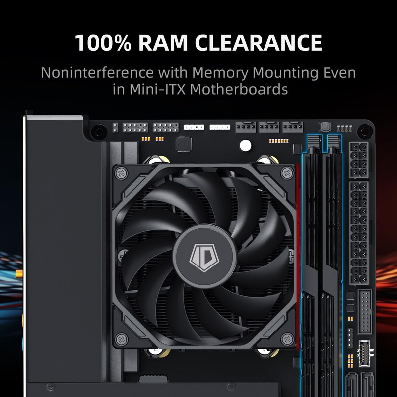 ID-COOLING IS-53-XT Black Low Profile CPU Cooler 53mm Height, 4
