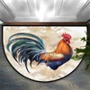 Aglebo Half Round Door Mat Cute Rooster Non-Slip Absorbent Welcome