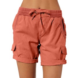 Dokotoo Shorts Women Cute Trendy Hiking Shorts Cargo Womens Casual Summer Beach Cruise Vacation Clothes Outfits Shorts High Elastic Plus Size Shorts 2025 Fashion Resort Wear Clothing Shorts Red