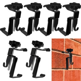 ELIUNG Adjustable Brick Hooks Clamps, Stainless Steel Wall Clips, Heavy Duty 1-3/4" to 2-3/4" Brick Hangers, No Drill Outdoor Hooks